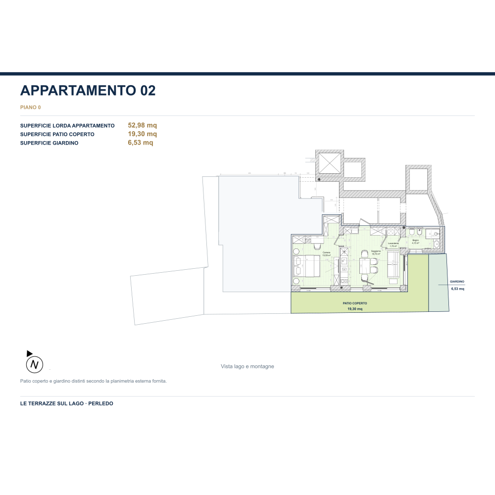 Apartment 02 floor plan, with the residence highlighted