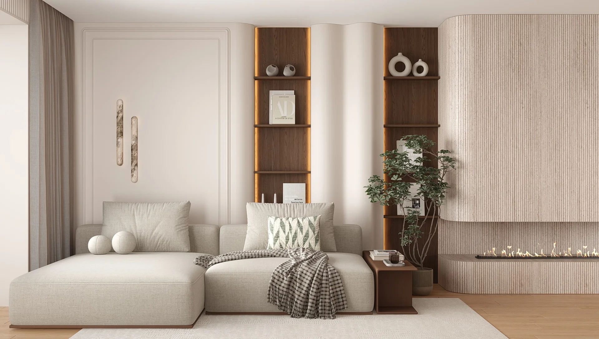 Render degli interni dell’appartamento 07, vista 2 di 9