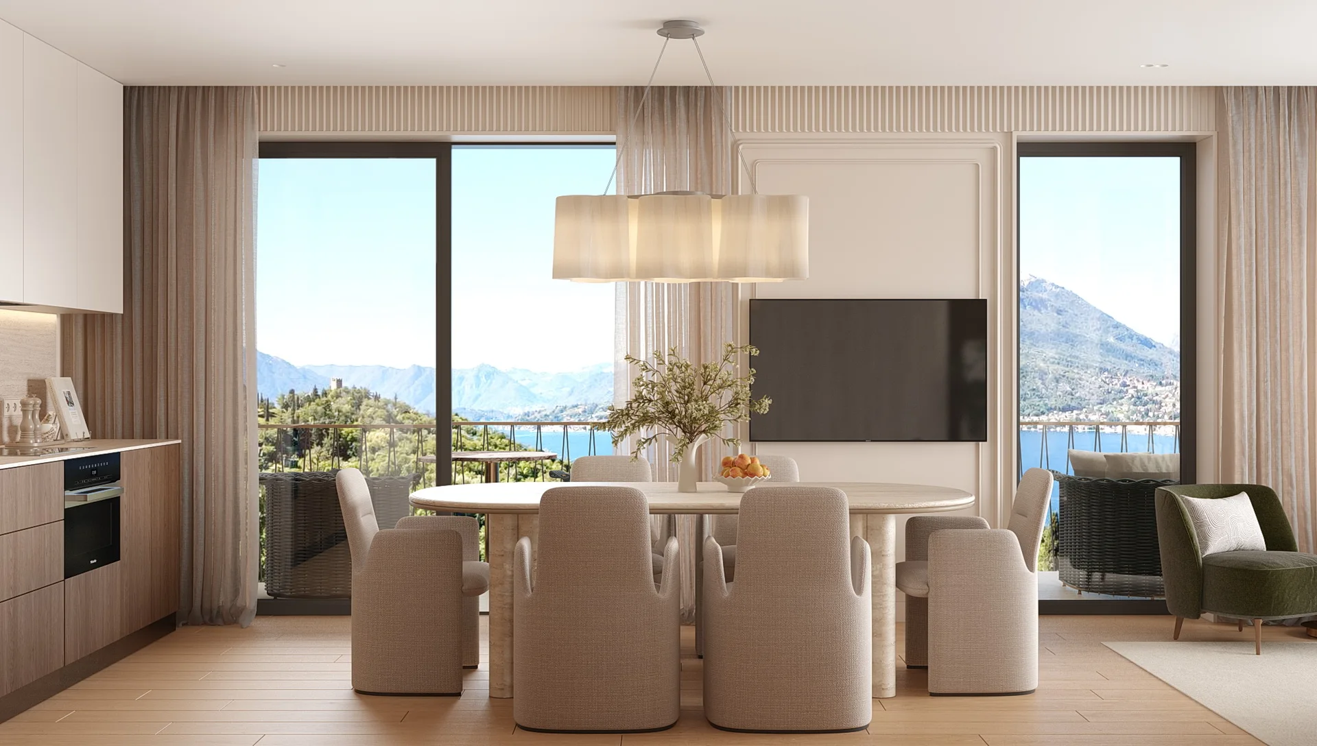 Render degli interni dell’appartamento 07, vista 4 di 9