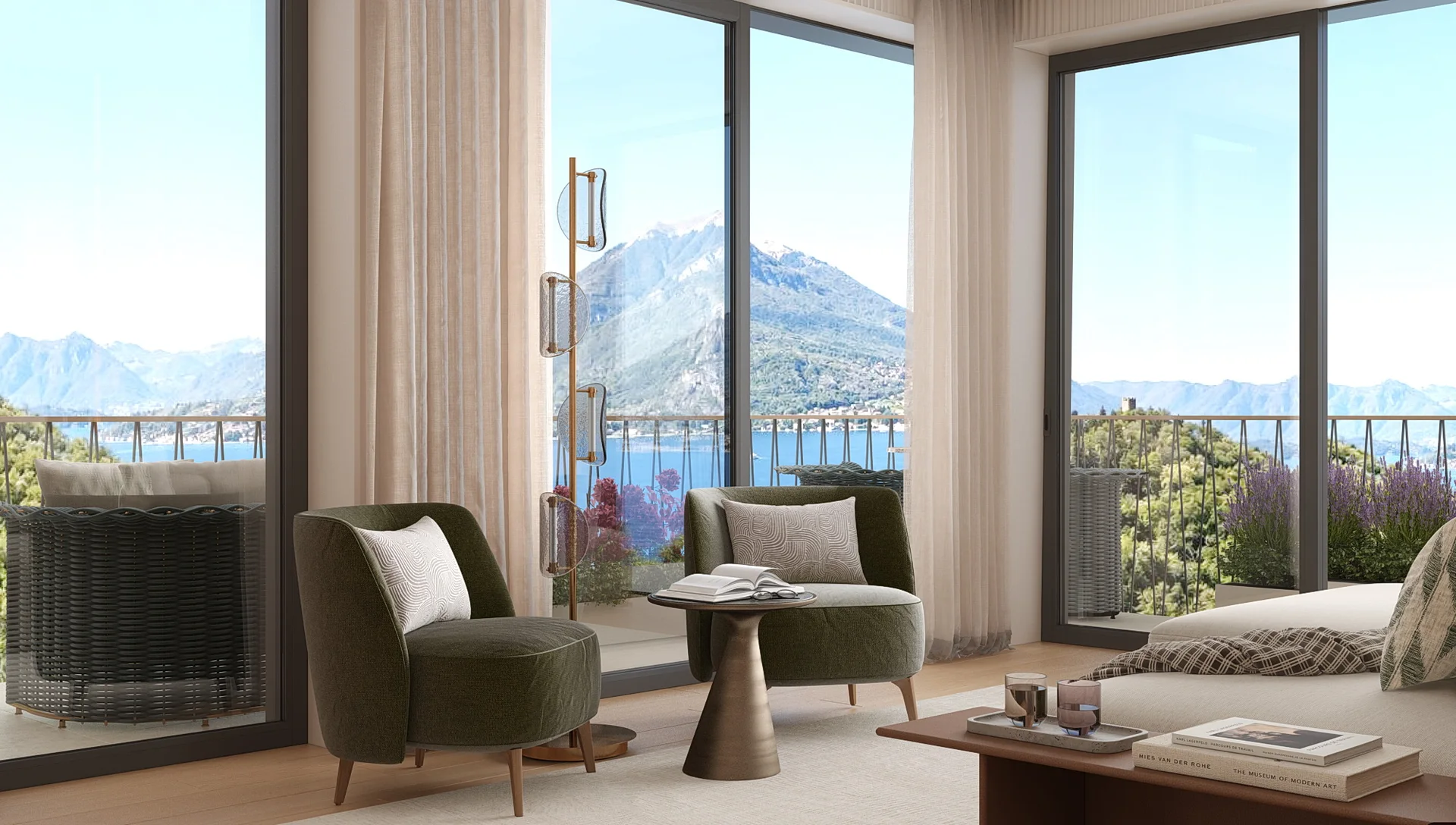 Render degli interni dell’appartamento 07, vista 5 di 9