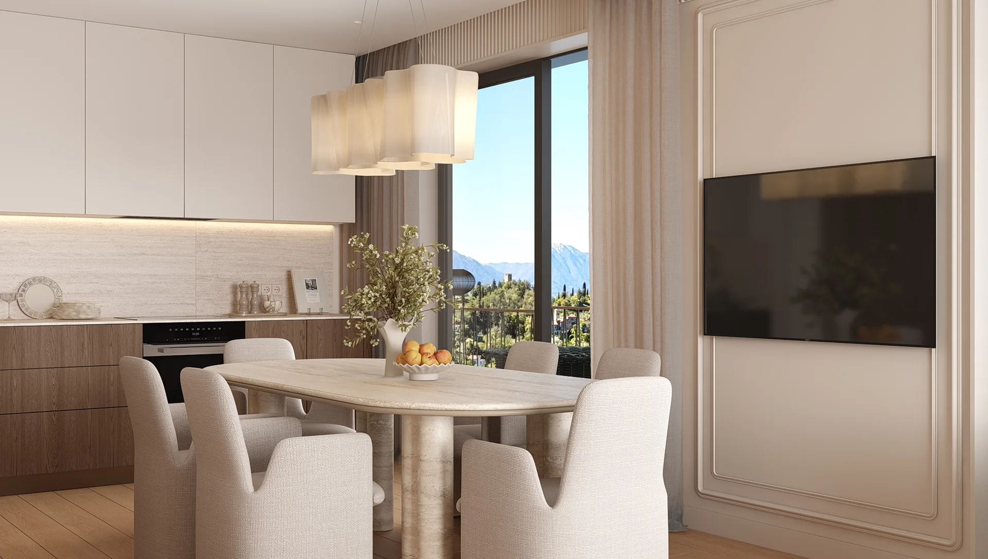Render degli interni dell’appartamento 07, vista 6 di 9