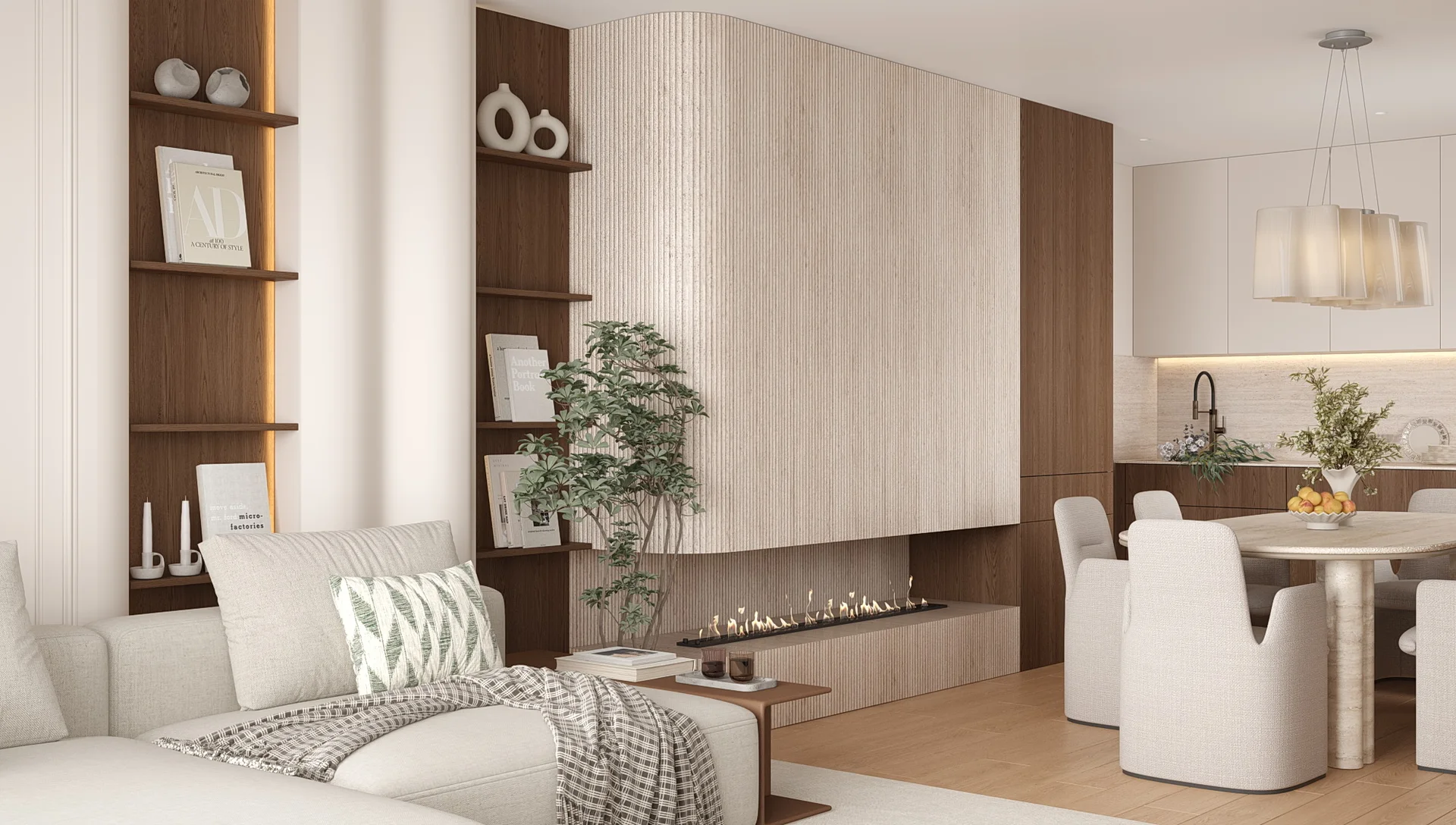 Render degli interni dell’appartamento 07, vista 7 di 9