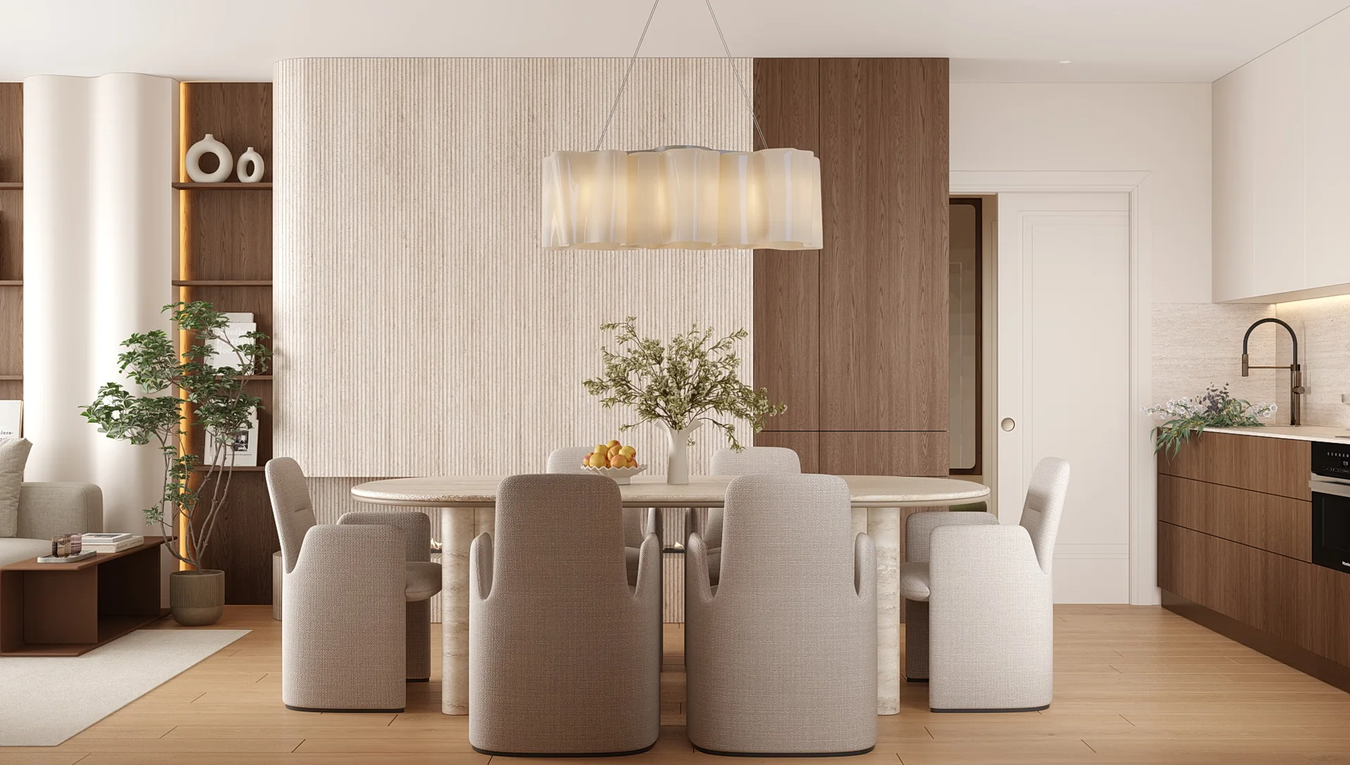 Render degli interni dell’appartamento 07, vista 8 di 9