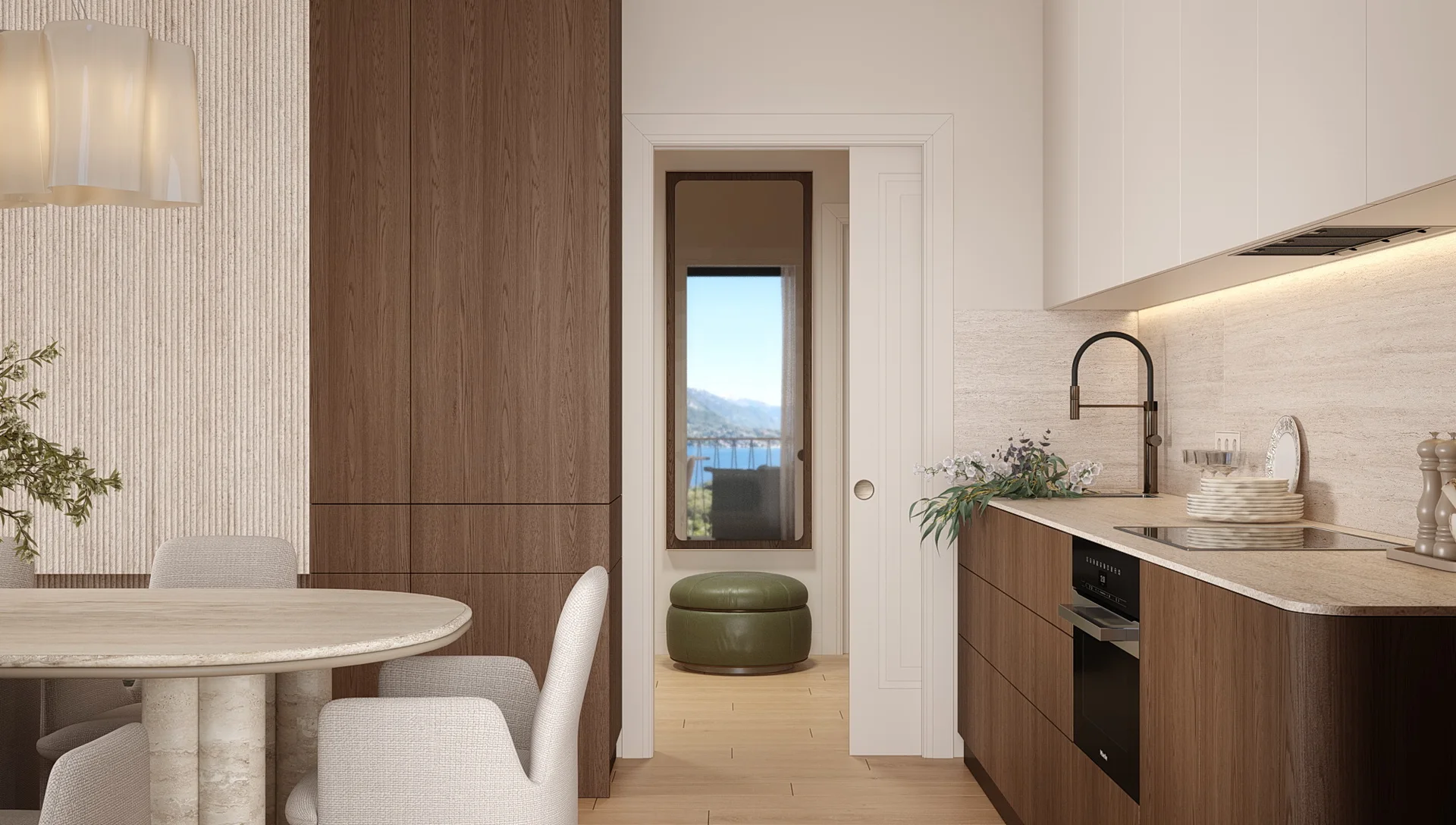 Render degli interni dell’appartamento 07, vista 9 di 9