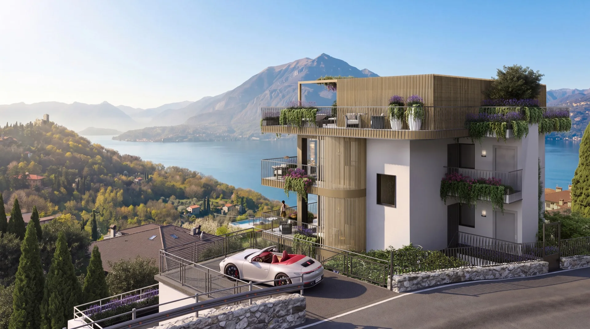 Render del progetto residenziale a Perledo, vista 4 di 7