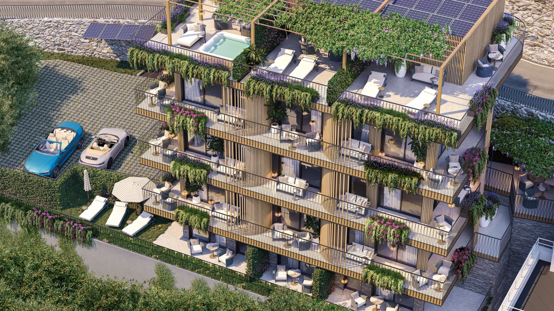 Render del progetto residenziale a Perledo, vista 6 di 7