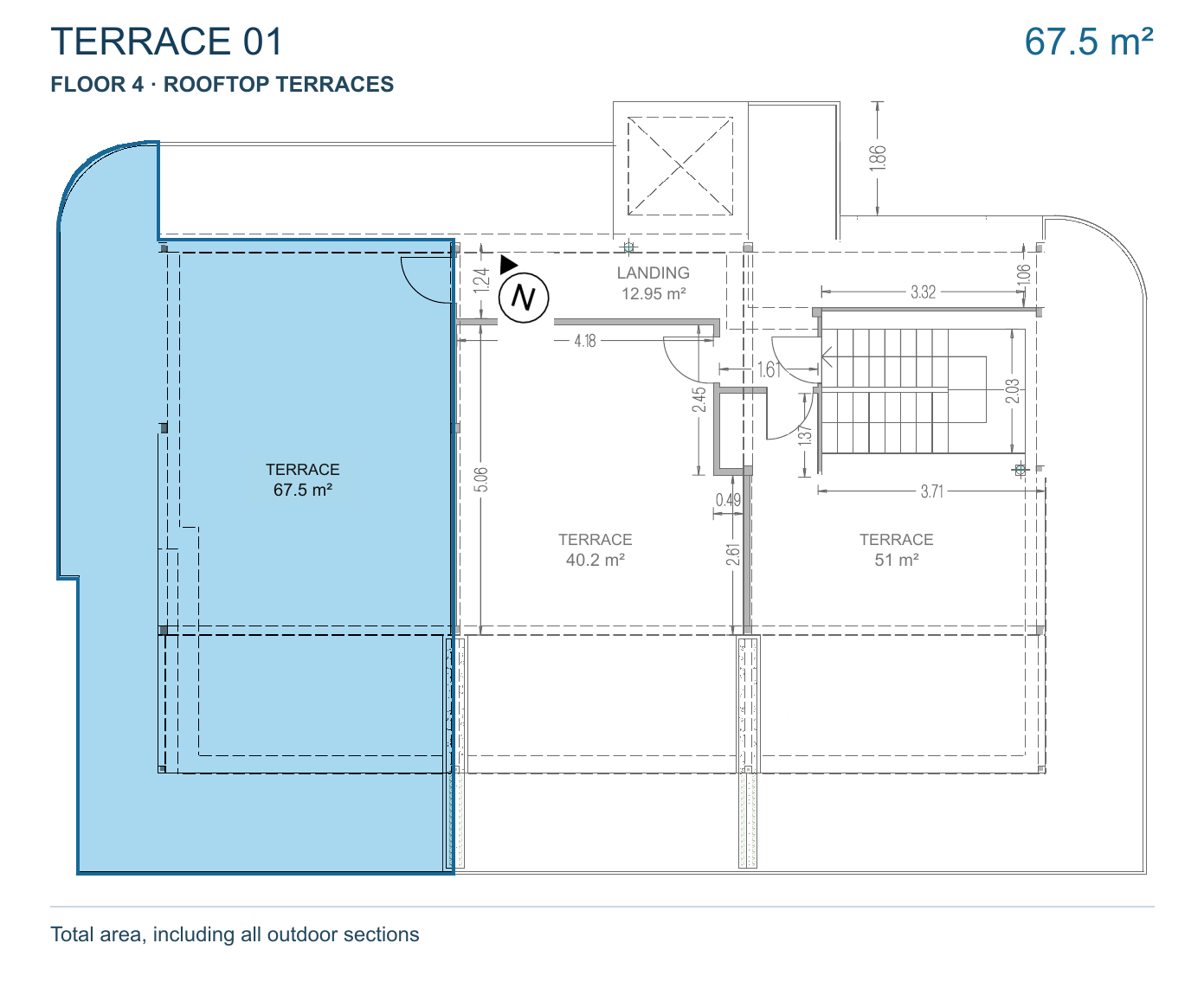 Roof plan with terrace 01 highlighted