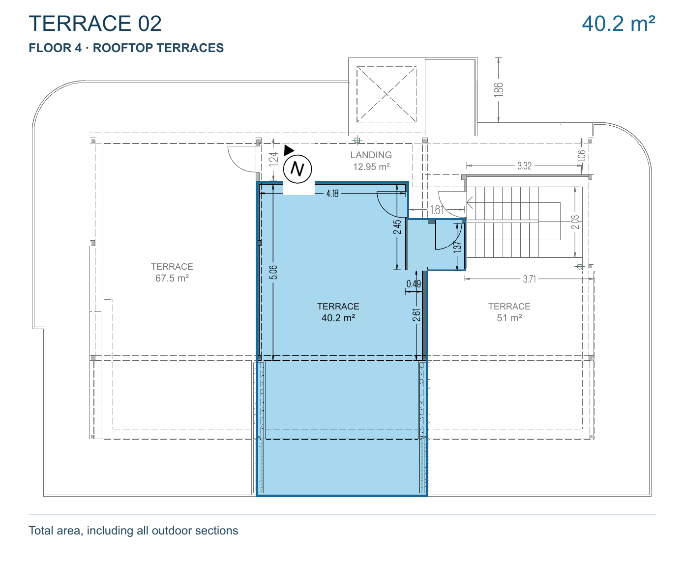 Roof plan with terrace 02 highlighted