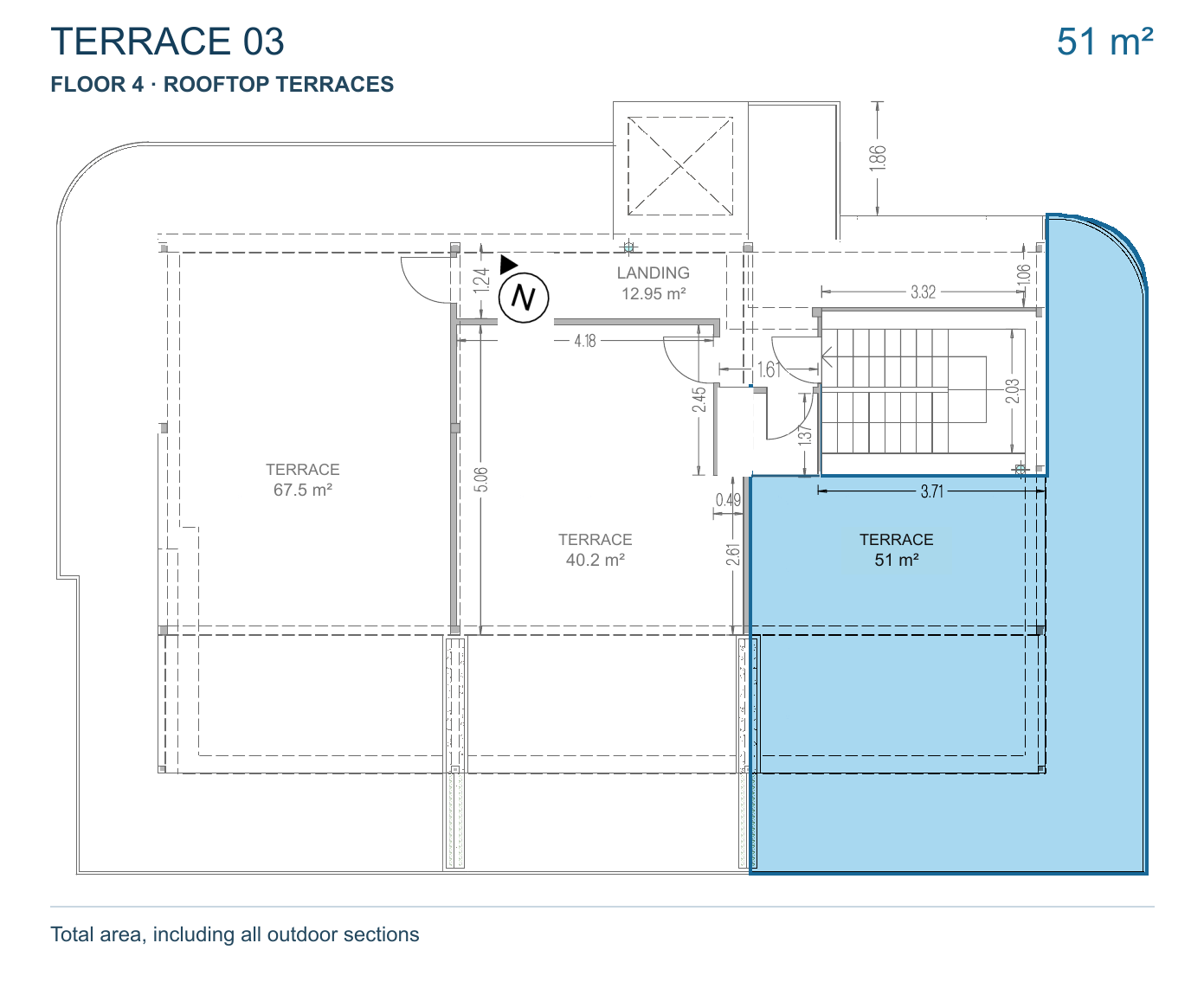 Roof plan with terrace 03 highlighted