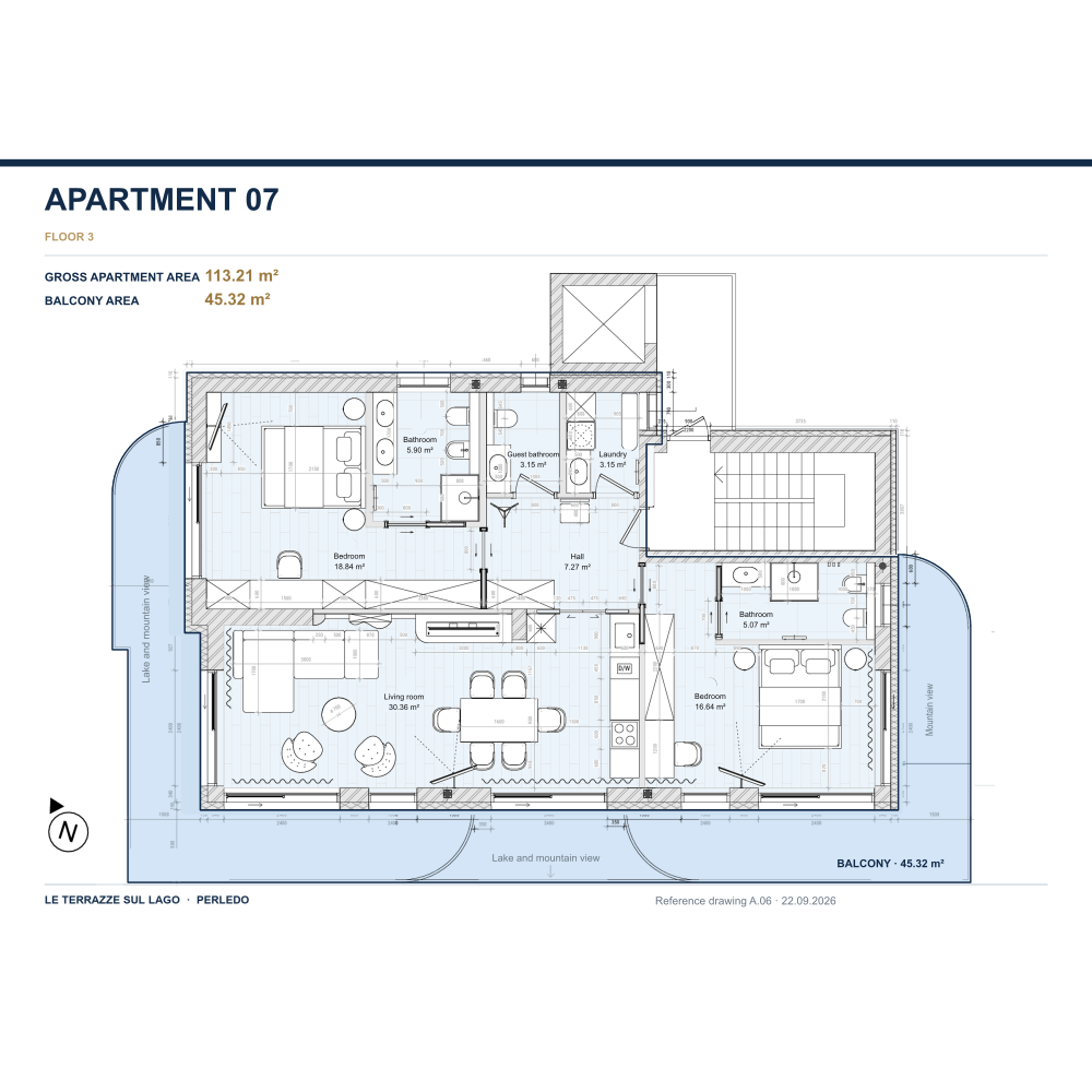 Apartment 07 floor plan, with the residence highlighted