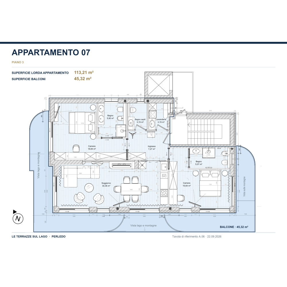 Apartment 07 floor plan, with the residence highlighted