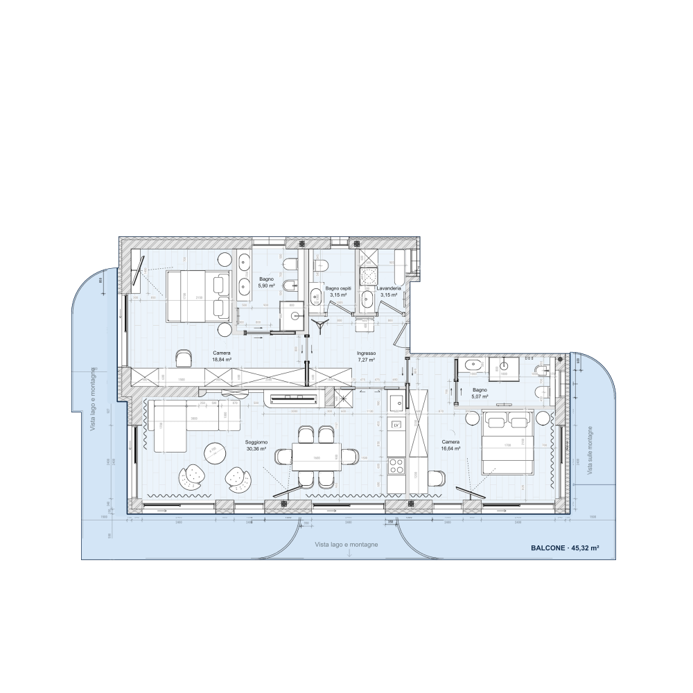 Apartment 07 floor plan, with the residence highlighted